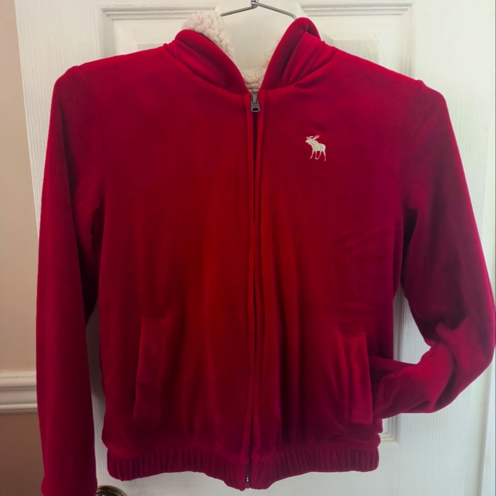 Abercrombie Kids Girl's Velour & Fleece Hoodie Jacket - Size 11/12
